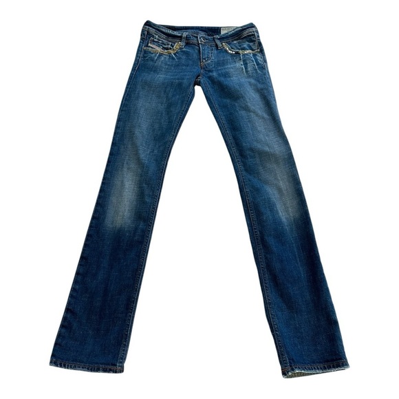 Diesel LOWKY Jeans Blue Denim Sequin | Size  24 X 32 - Picture 1 of 15